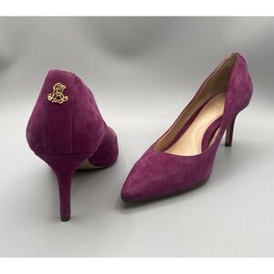 Lauren Ralph Lauren Womens Lanette Heels Sz 6.5B Purple Suede Pointed Toe Pumps